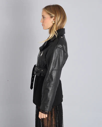 Giacca in pelle cropped