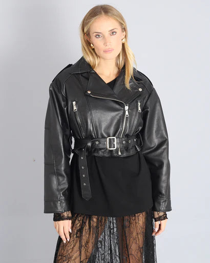 Giacca in pelle cropped